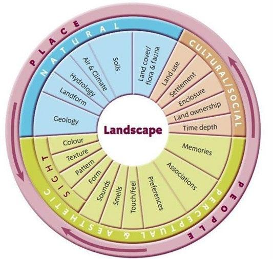 Landscape Wheel Natural England showing natural cultural and social and perception and aesthetic categories