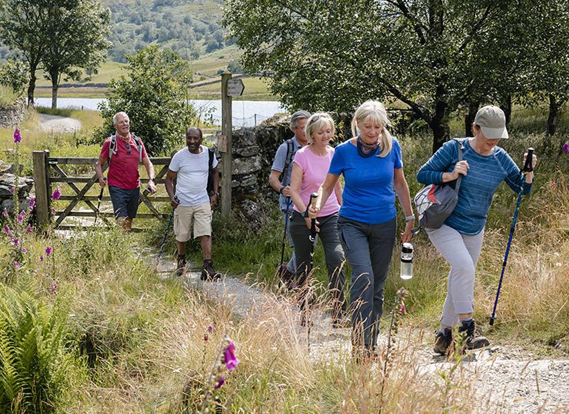 A group of walkers in the countryside