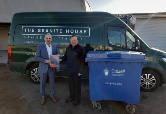 The Granite House receiving CDC's Certificate for Excellent Recycling award